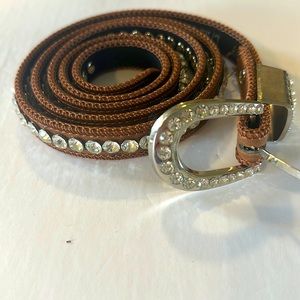 Ladies Western Bling Belt size L/XL brown leather